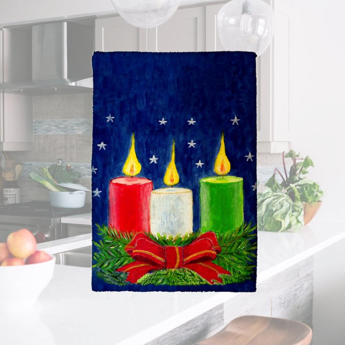 Picture of Betsy Drake KT255 Christmas Candles Kitchen Towel