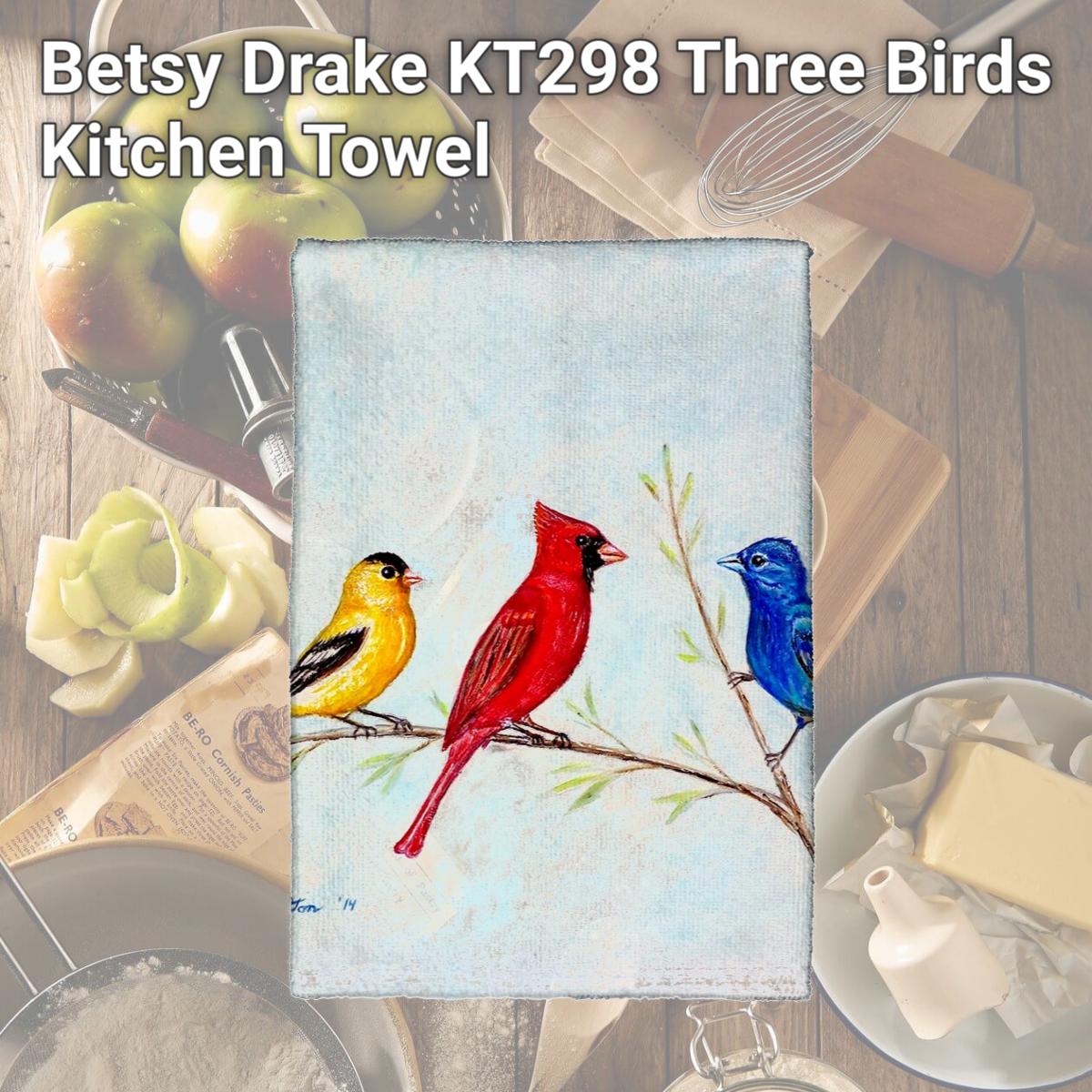 Picture of Betsy Drake KT298 Three Birds Kitchen Towel