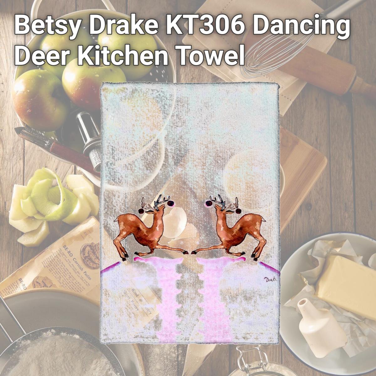 Picture of Betsy Drake KT306 Dancing Deer Kitchen Towel