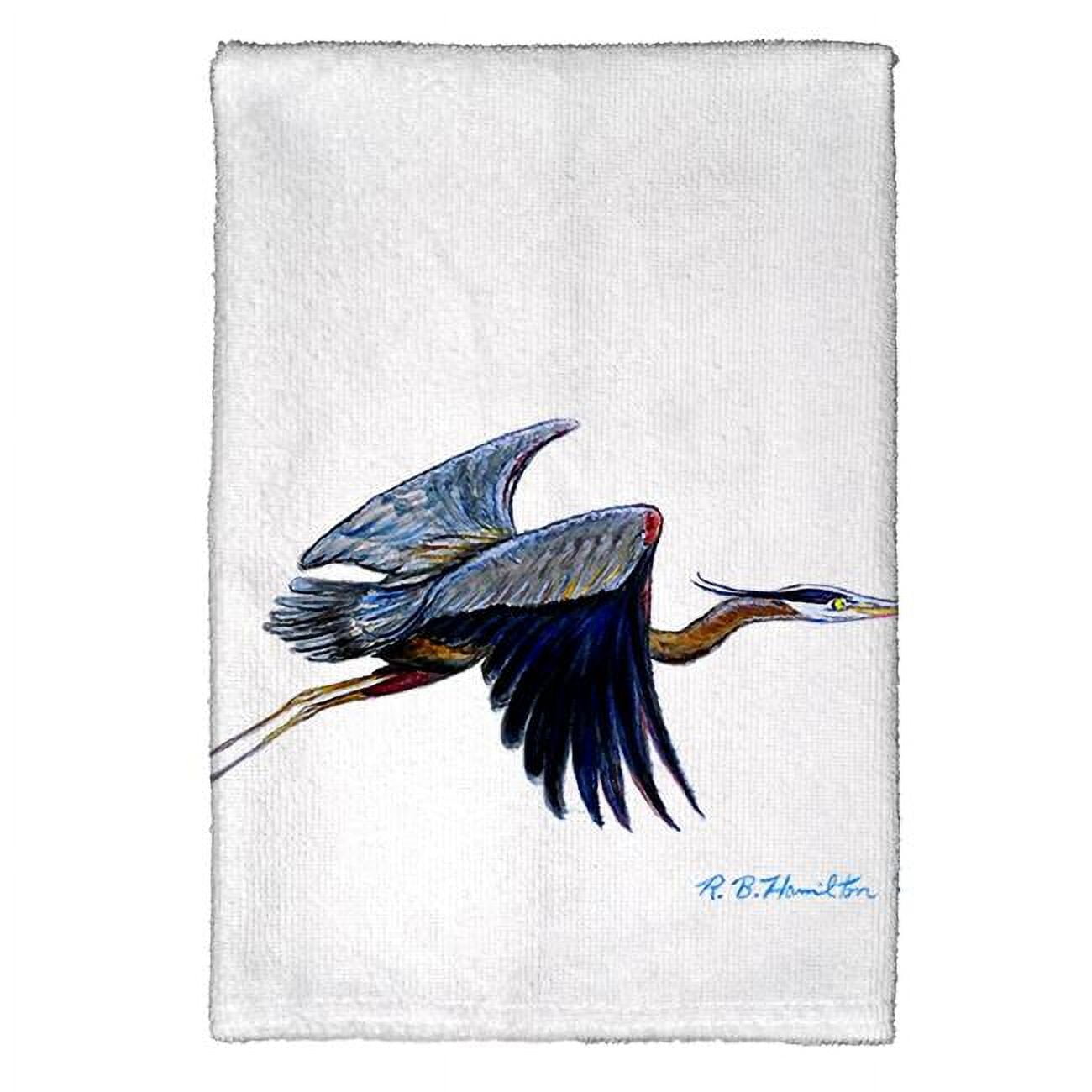 Kt327 Eddies Blue Heron Kitchen Towel