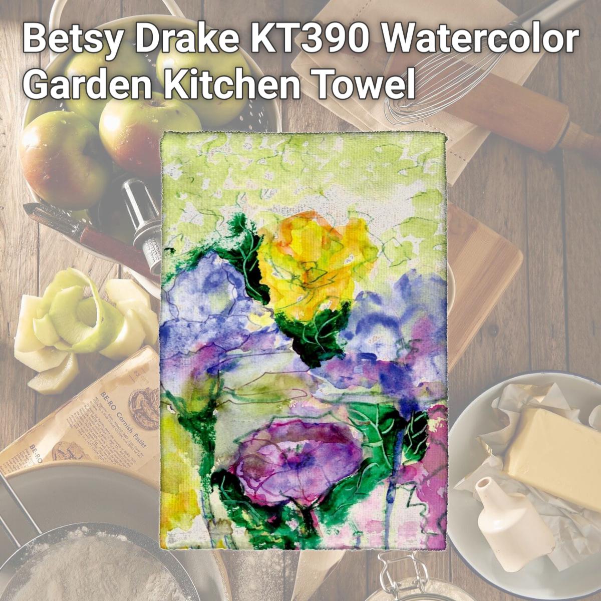Picture of Betsy Drake KT390 Watercolor Garden Kitchen Towel