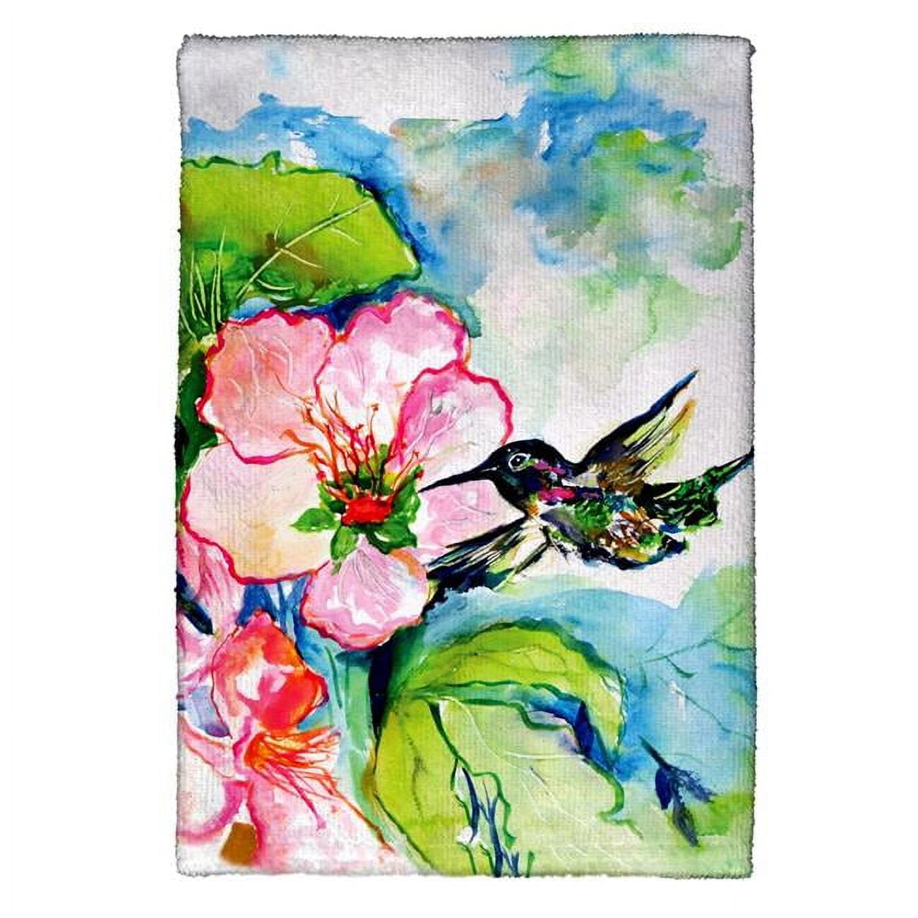 Kt437 Hummingbird & Hibiscus Kitchen Towel