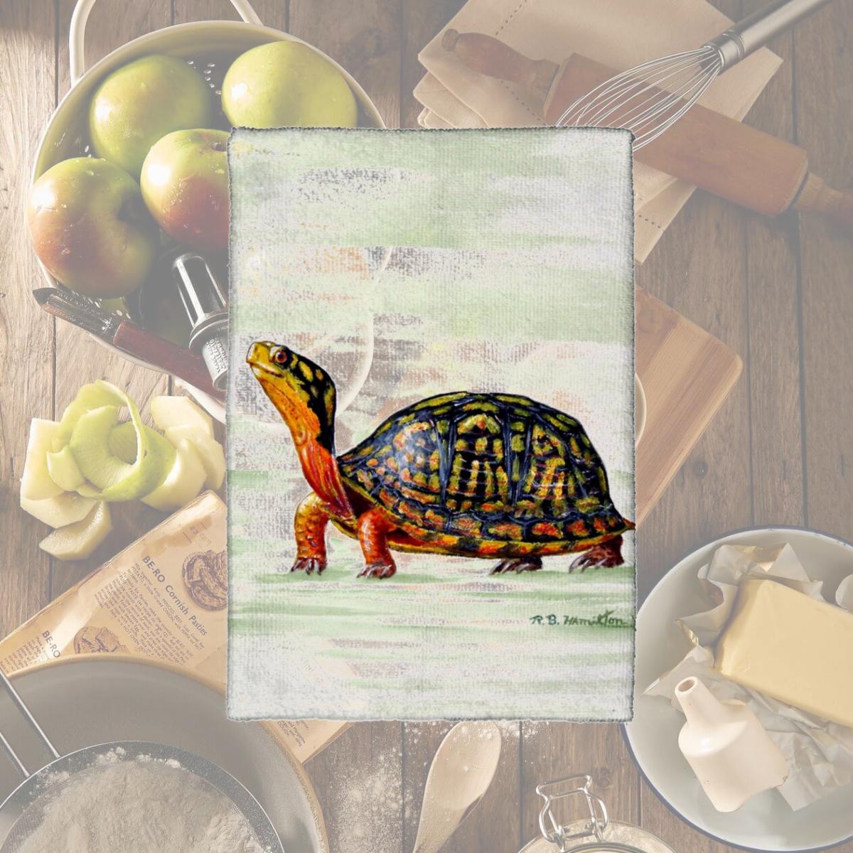 Picture of Betsy Drake KT491 Happy Turtle Kitchen Towel