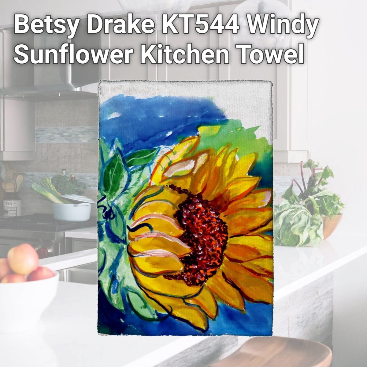 Picture of Betsy Drake KT544 Windy Sunflower Kitchen Towel