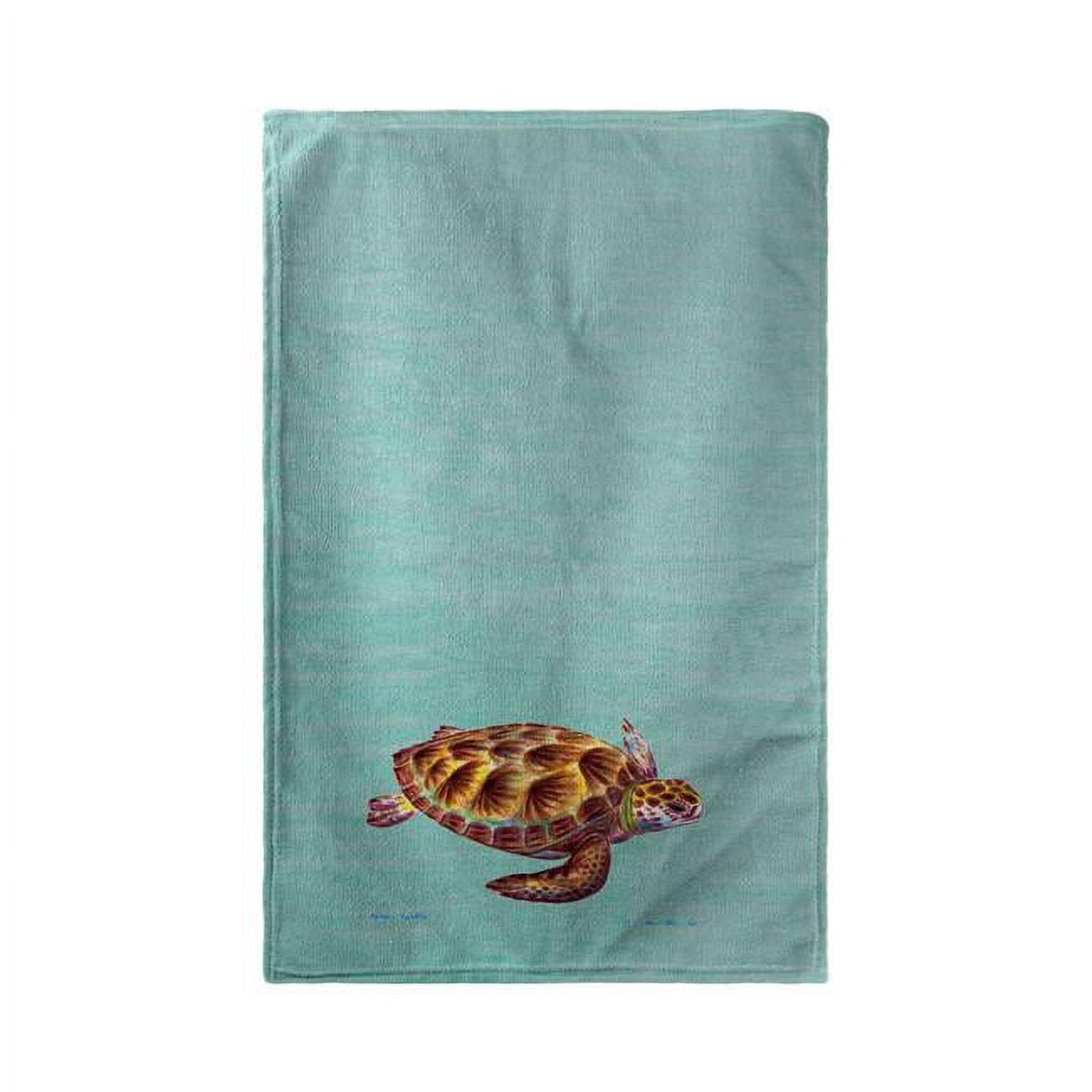 Bt044c Aqua Green Sea Turtle Beach Towel - 30 X 50 In.