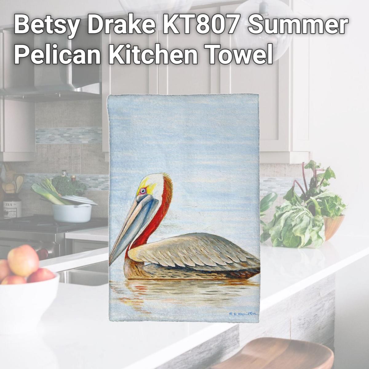 Picture of Betsy Drake KT807 Summer Pelican Kitchen Towel