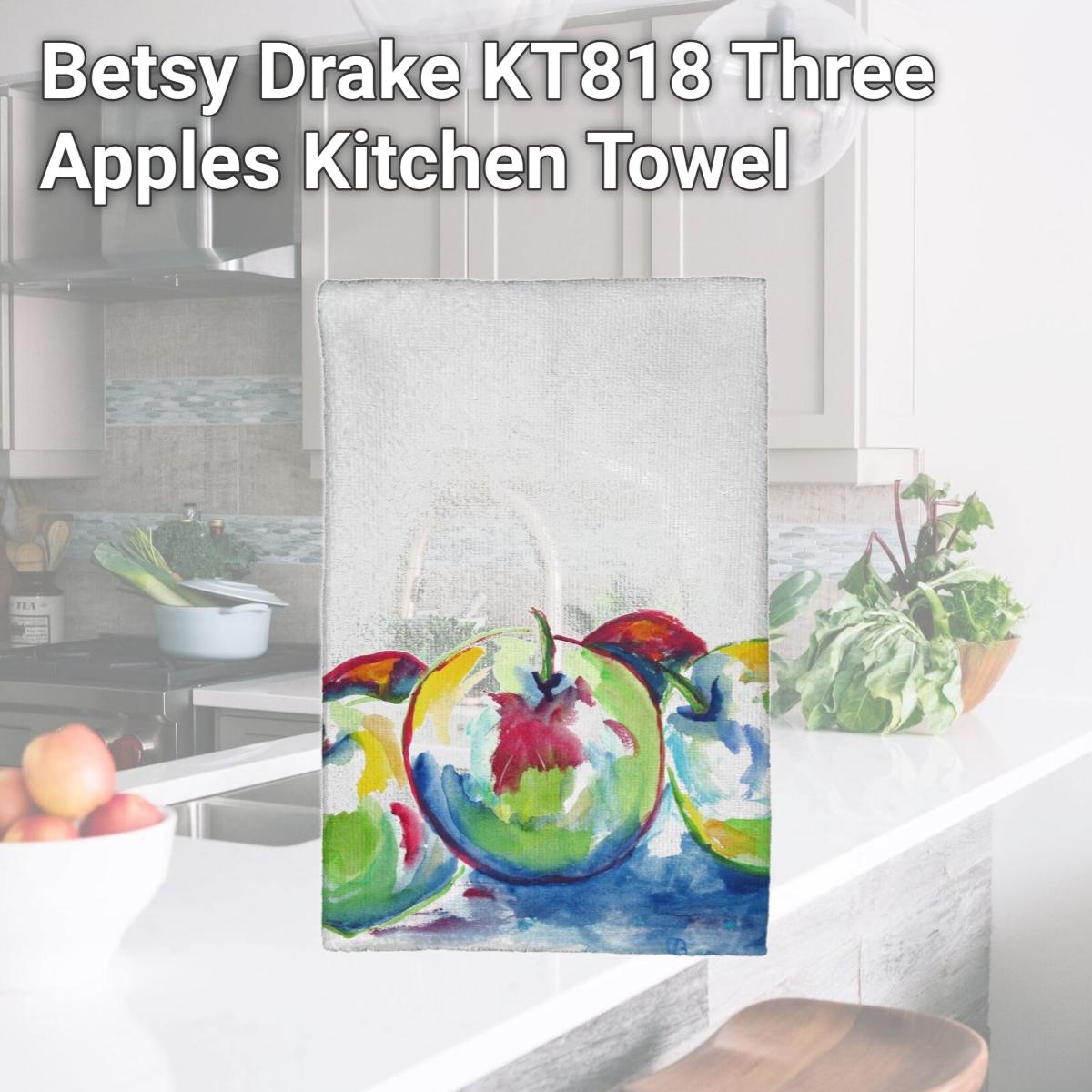 Picture of Betsy Drake KT818 Three Apples Kitchen Towel