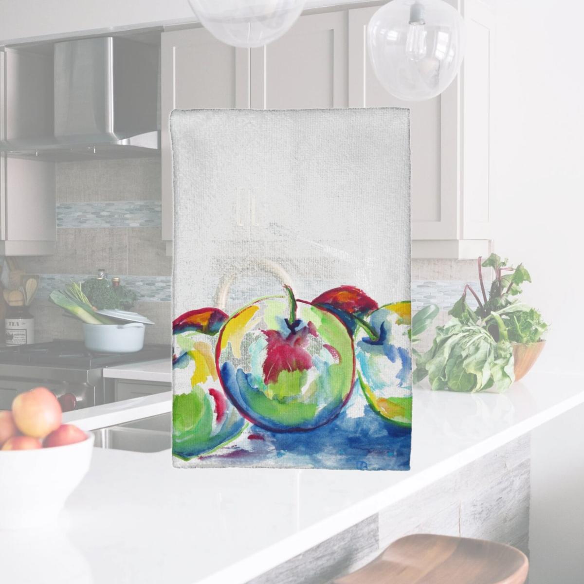 Picture of Betsy Drake KT818 Three Apples Kitchen Towel