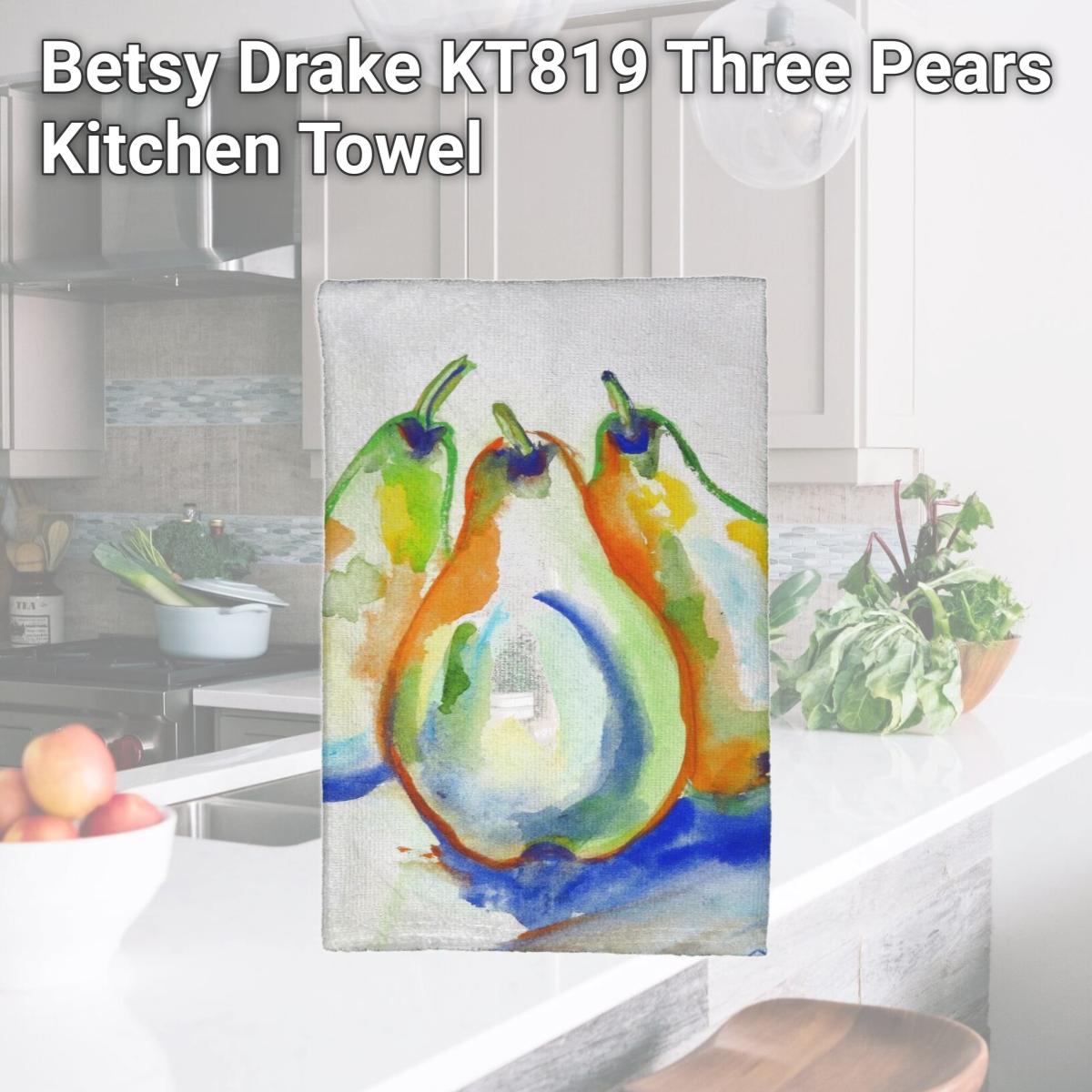 Picture of Betsy Drake KT819 Three Pears Kitchen Towel