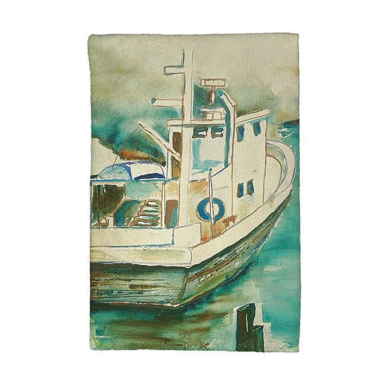 Kt932 Oyster Boat Kitchen Towel