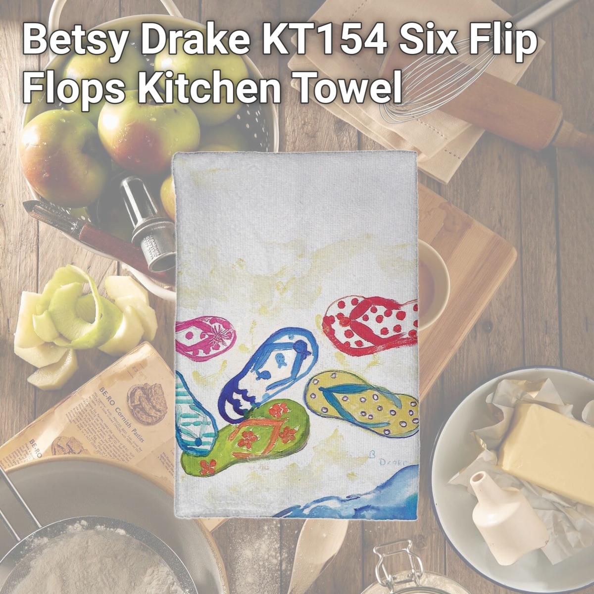 Picture of Betsy Drake KT154 Six Flip Flops Kitchen Towel