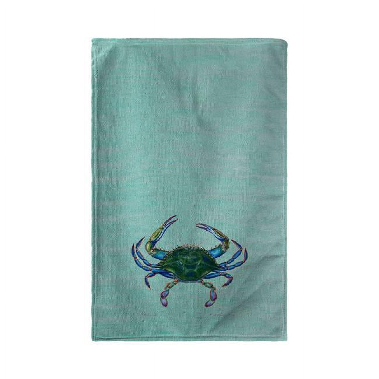Bt005c Male Blue Crab On Teal Beach Towel - 30 X 50 In.