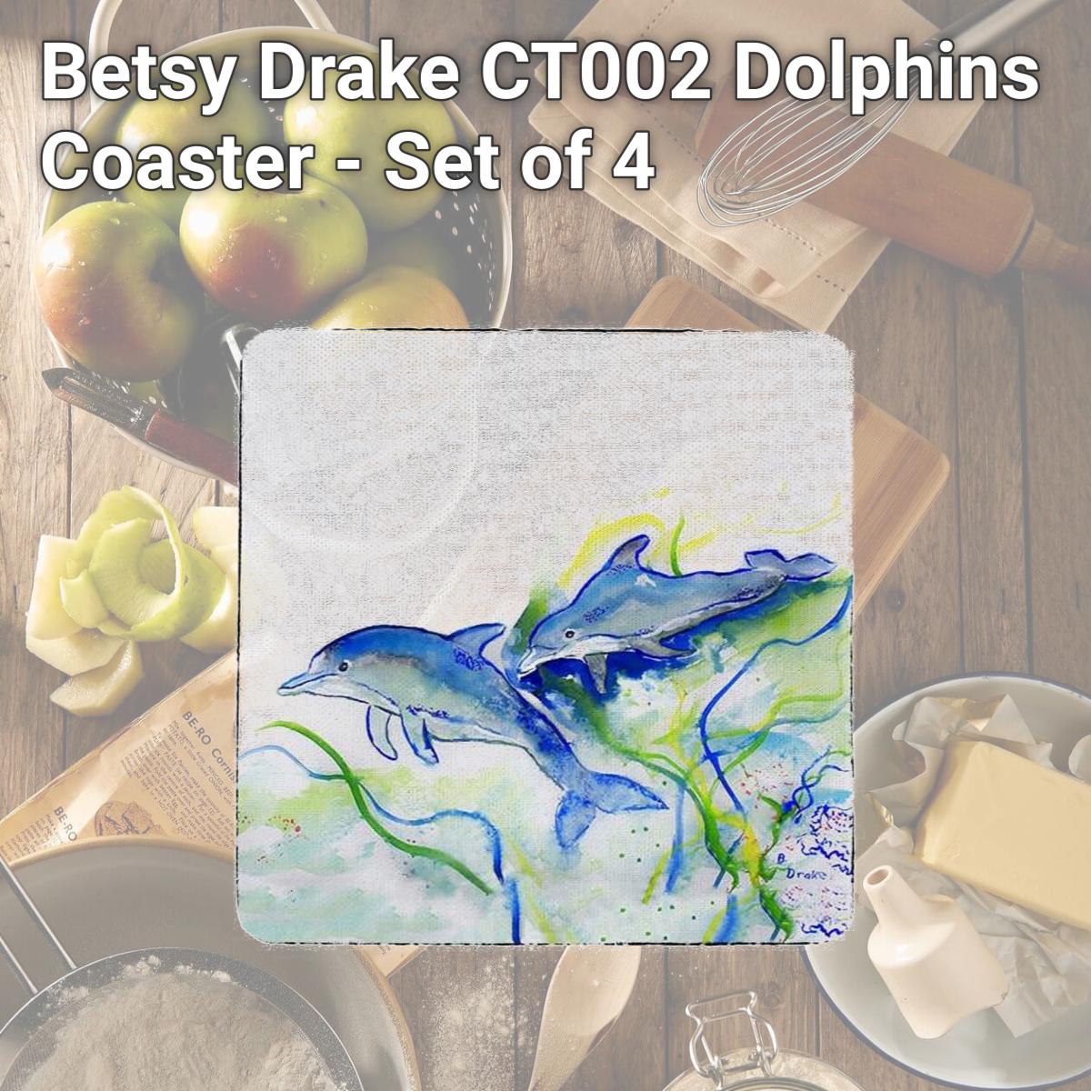 Picture of Betsy Drake CT002 Dolphins Coaster - Set of 4
