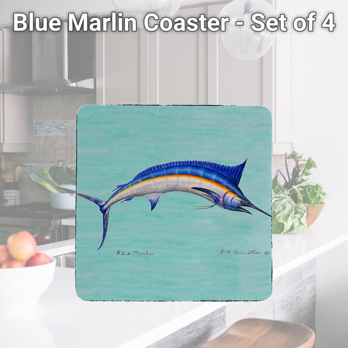 Picture of Betsy Drake CT015C Blue Marlin Coaster - Set of 4
