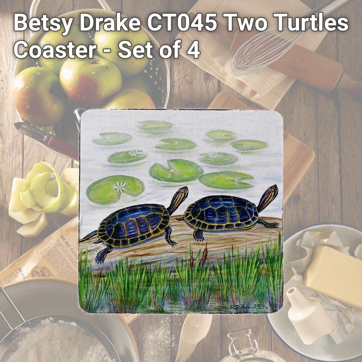 Picture of Betsy Drake CT045 Two Turtles Coaster - Set of 4