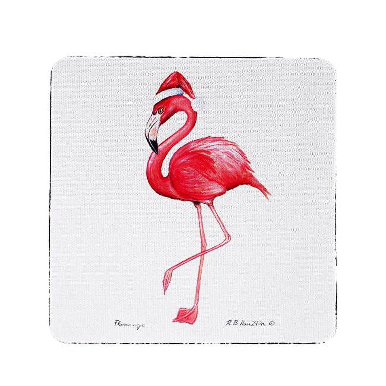 Ct084s Flamingo Santa Coaster - Set Of 4