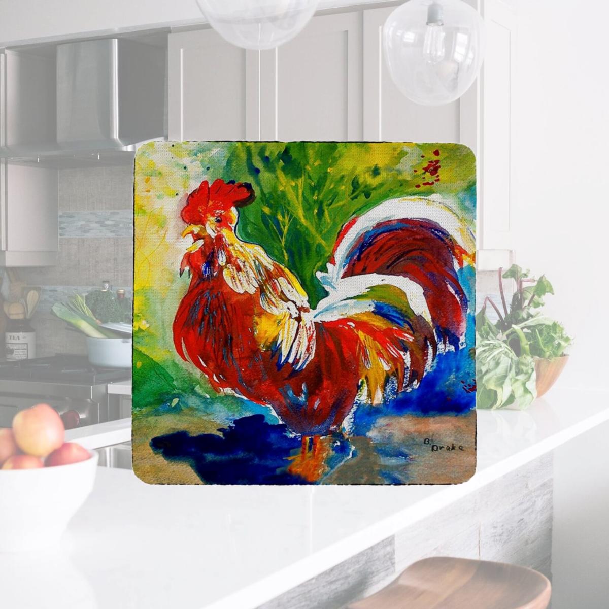 Picture of Betsy Drake CT144 Red Roosters Coaster - Set of 4