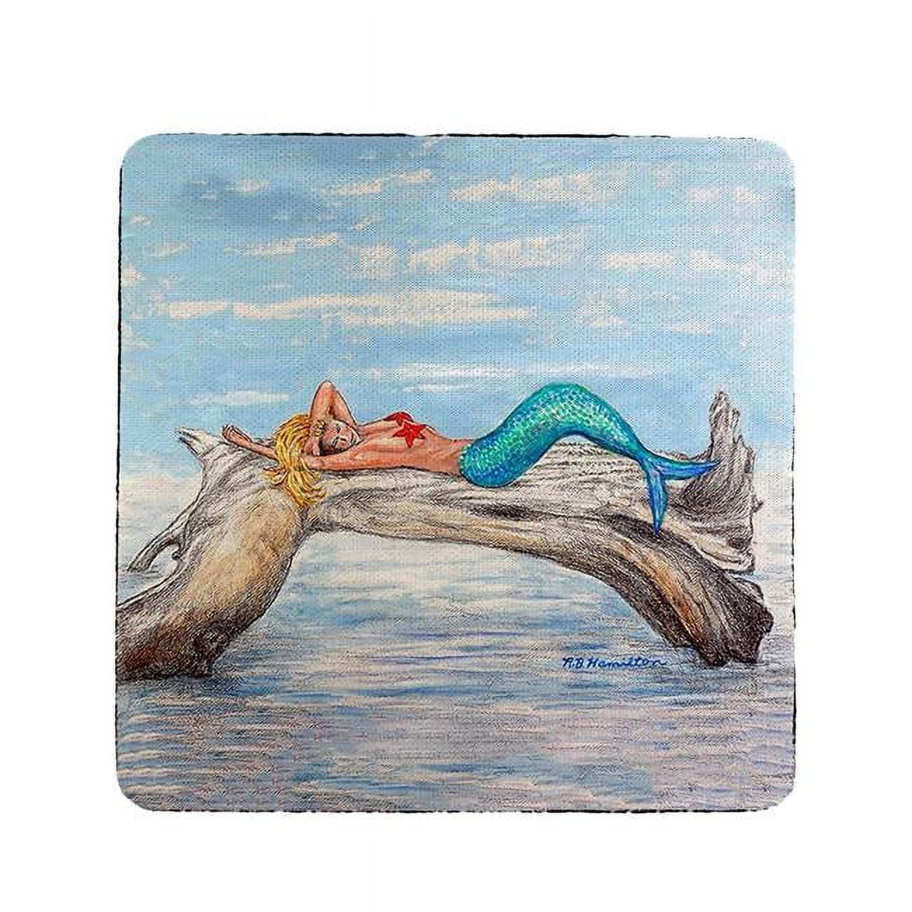 Ct155 Mermaid On Log Coaster - Set Of 4