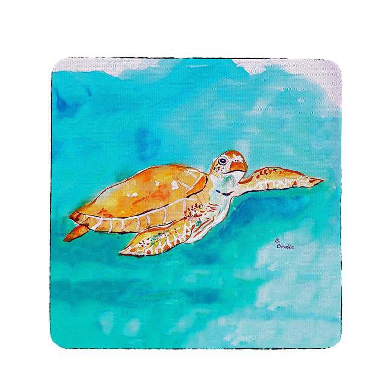 Ct156 Brown Sea Turtle Coaster - Set Of 4