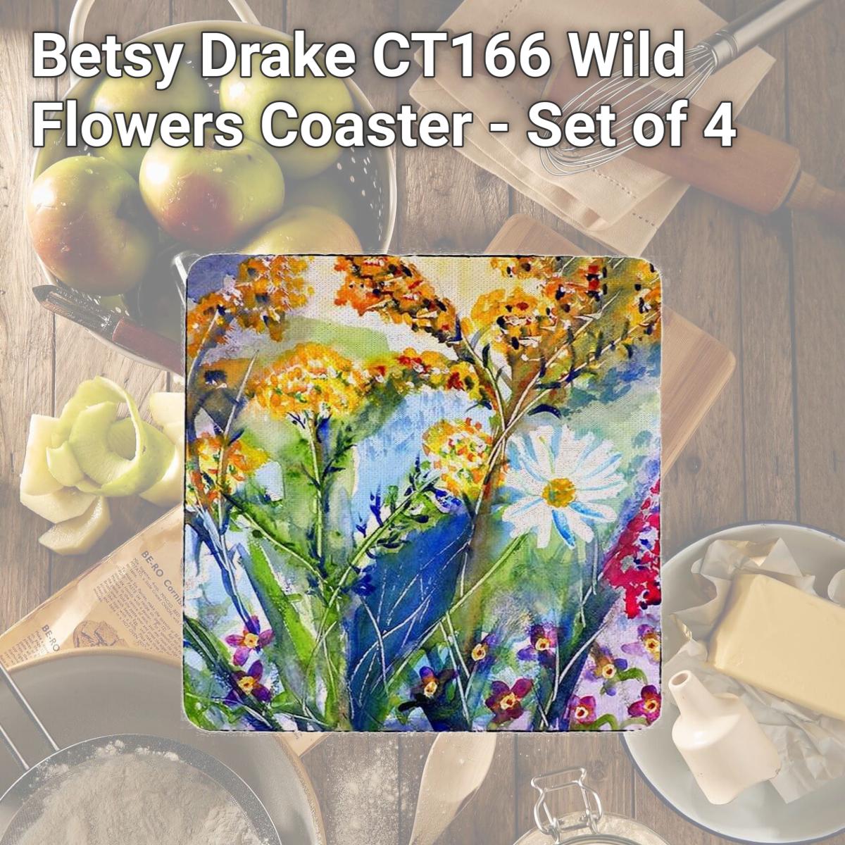 Picture of Betsy Drake CT166 Wild Flowers Coaster - Set of 4