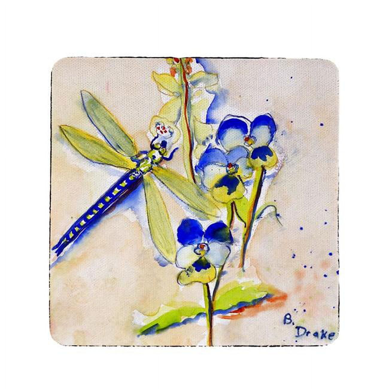 Ct387 Blue Dragonfly Coaster - Set Of 4