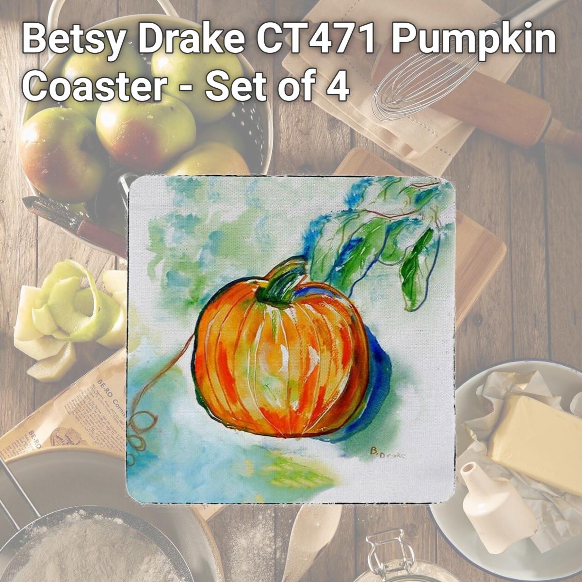 Picture of Betsy Drake CT471 Pumpkin Coaster - Set of 4