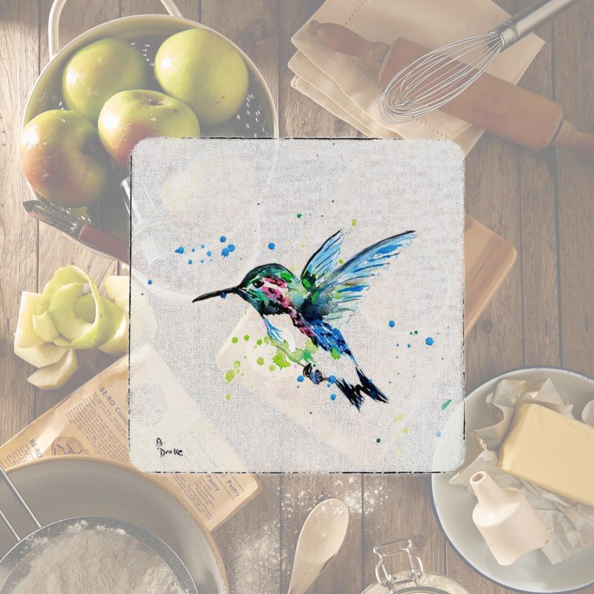 Picture of Betsy Drake CT635 Green Hummingbird Coaster - Set of 4