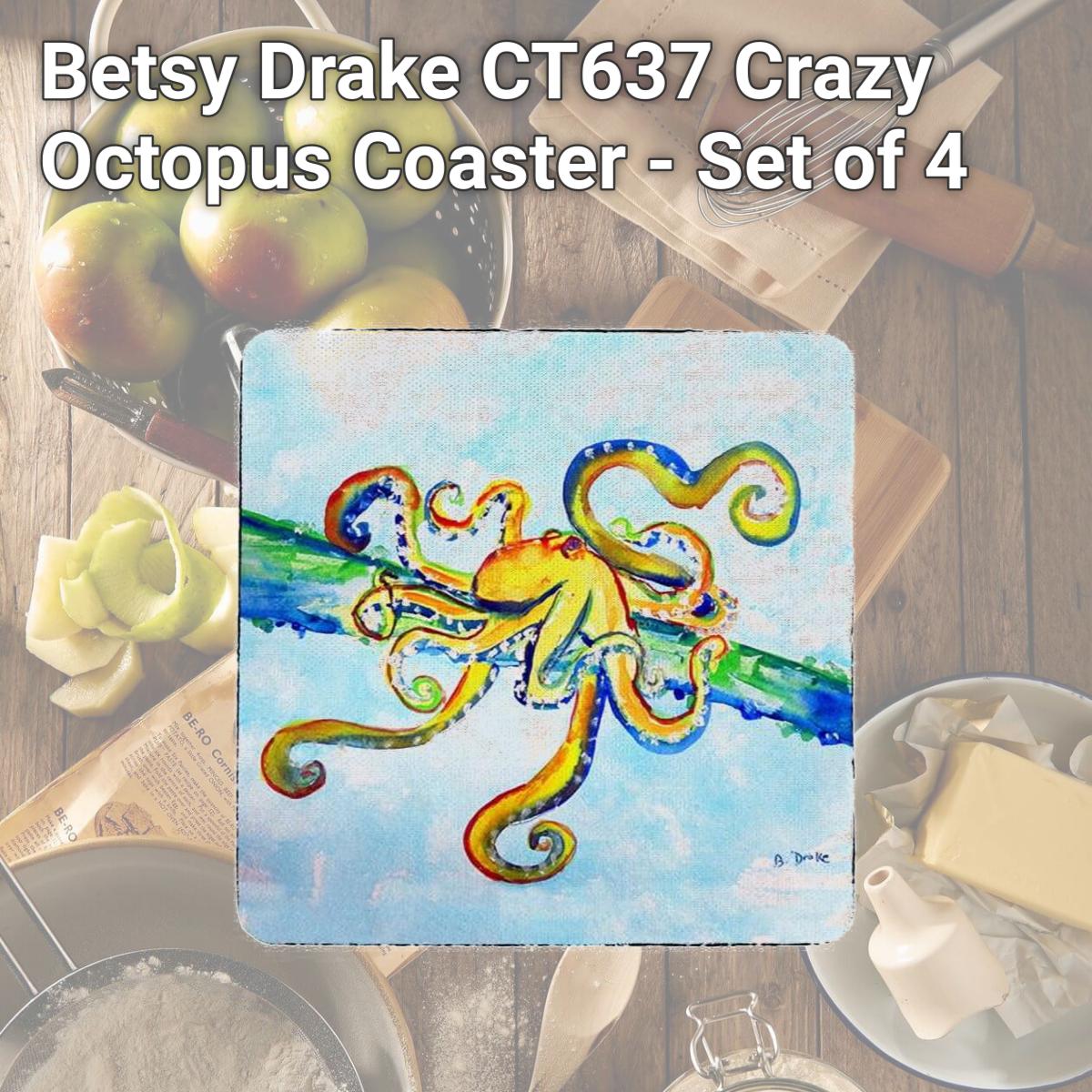 Picture of Betsy Drake CT637 Crazy Octopus Coaster - Set of 4