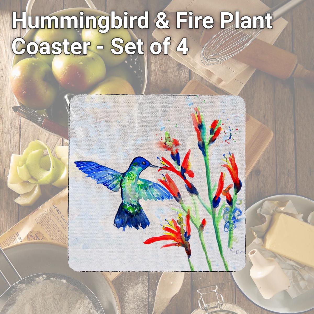 Picture of Betsy Drake CT644 Hummingbird & Fire Plant Coaster - Set of 4