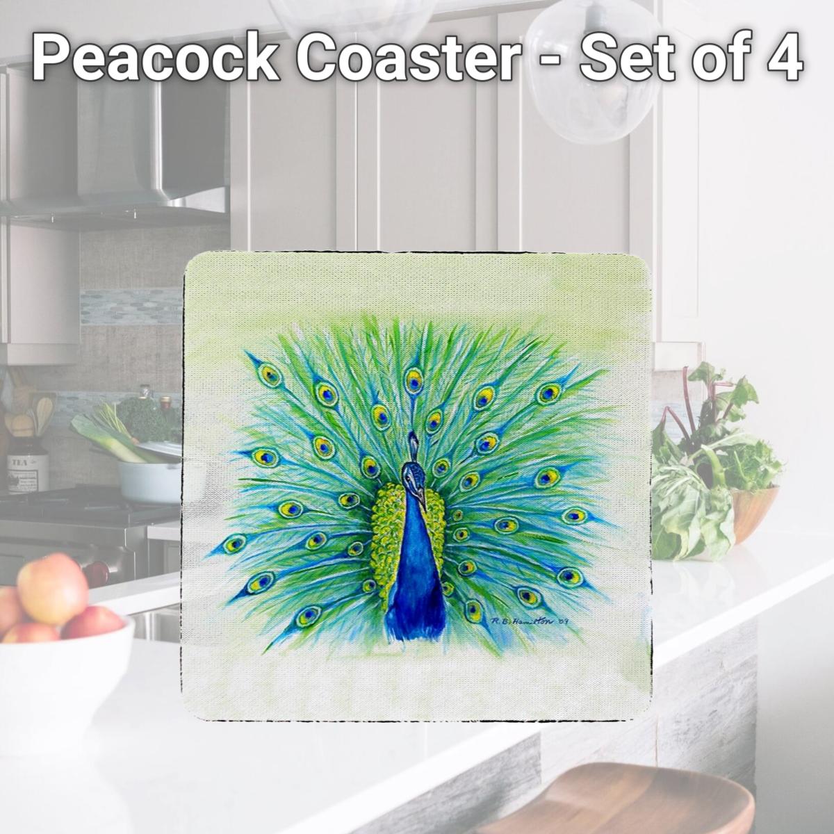 Picture of Betsy Drake CT758 Peacock Coaster - Set of 4