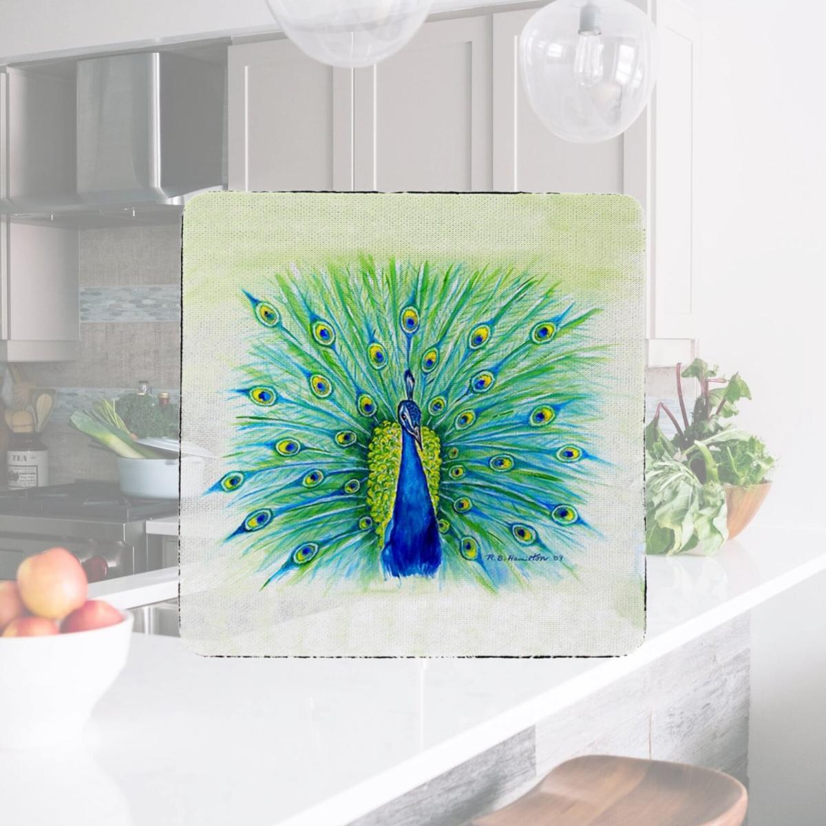 Picture of Betsy Drake CT758 Peacock Coaster - Set of 4