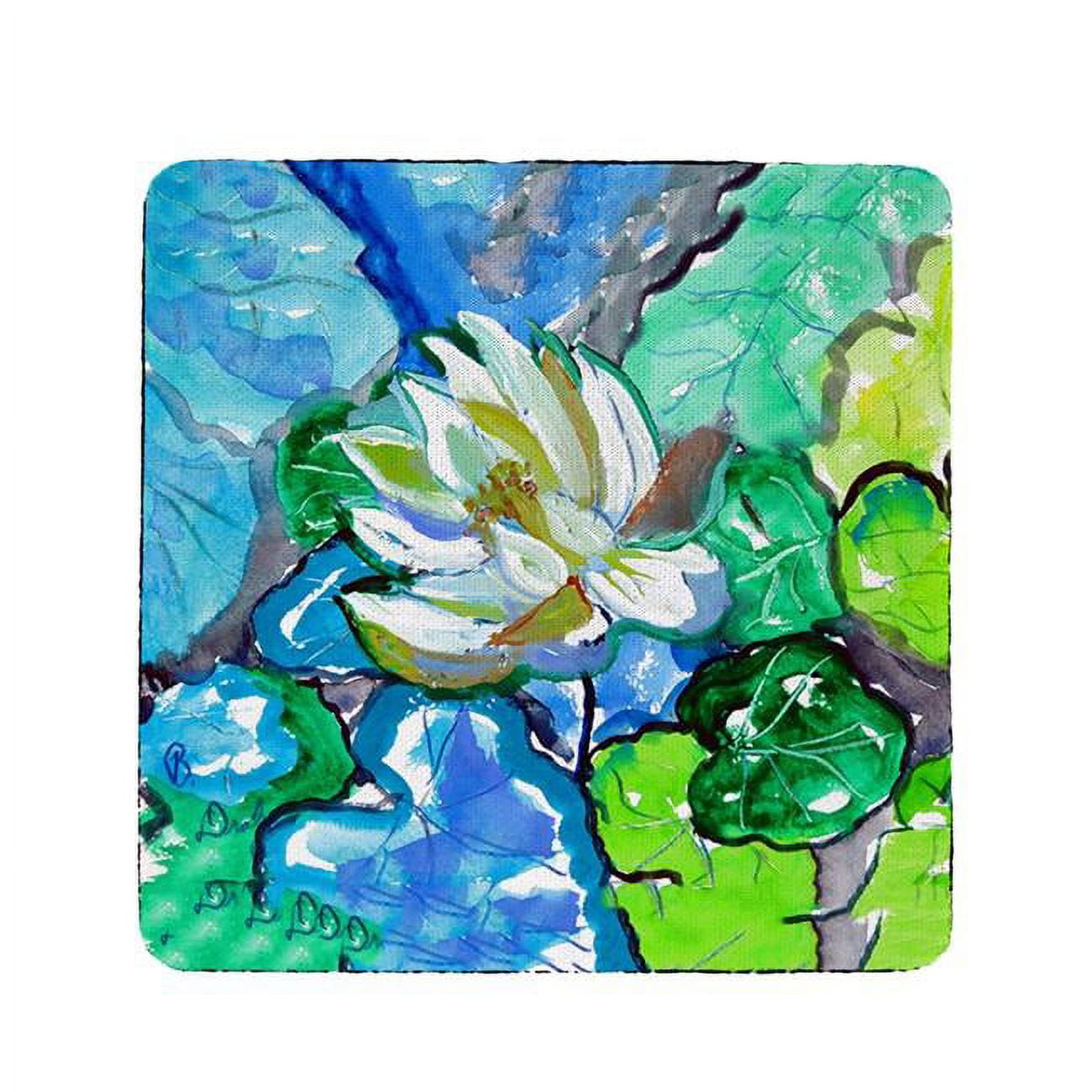 Ct841 White Lily Flower Coaster - Set Of 4
