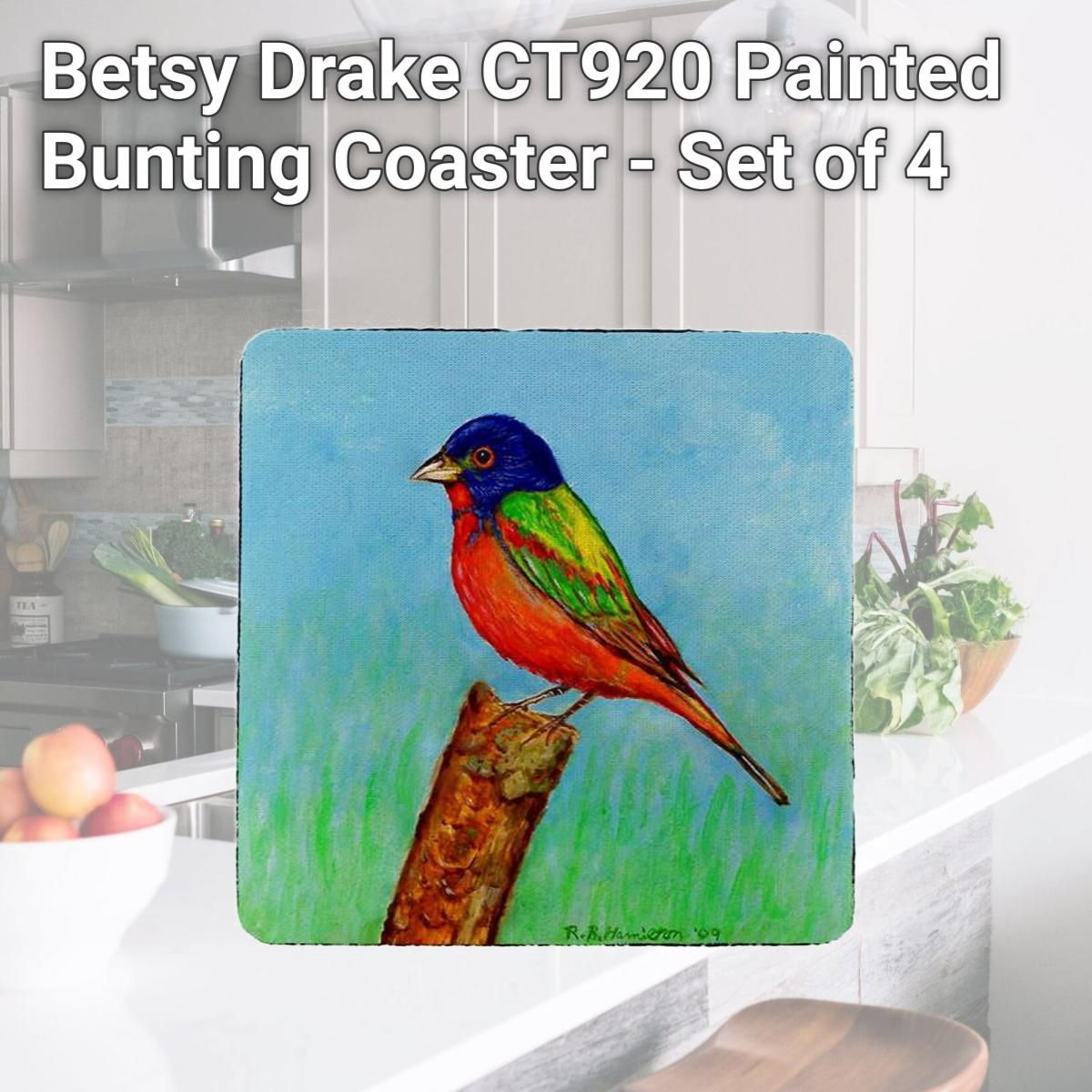 Picture of Betsy Drake CT920 Painted Bunting Coaster - Set of 4