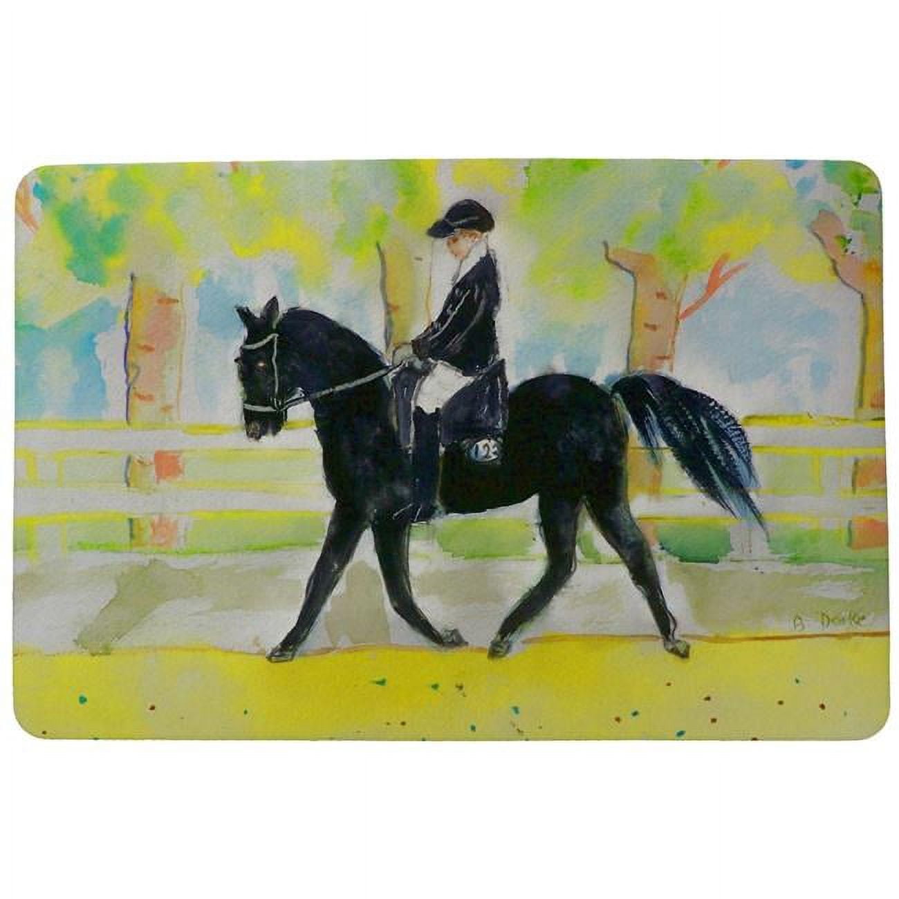 Dm141 Black Horse Rider Door Mat - 18 X 26 In.