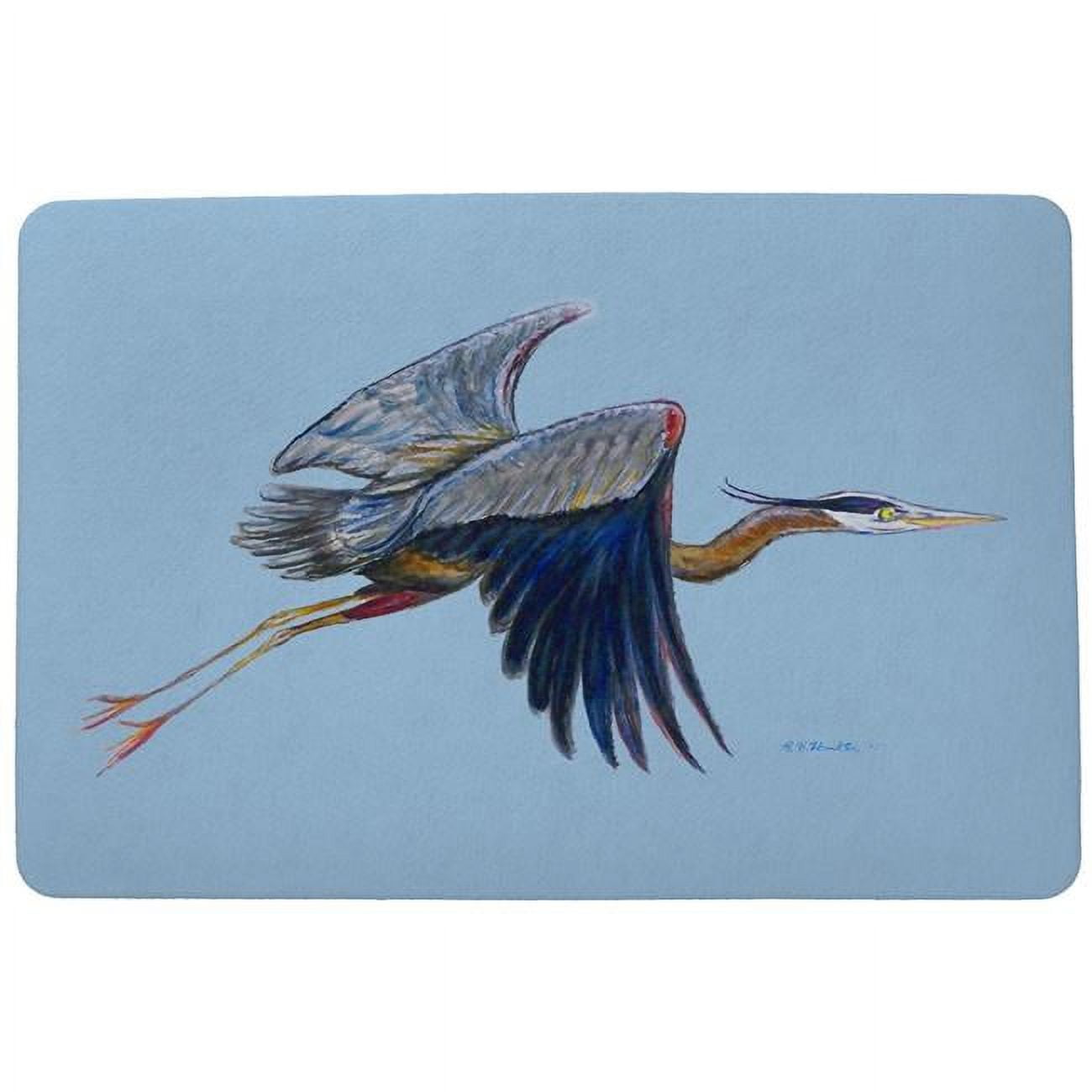 Dm327 Eddies Blue Heron Door Mat - 18 X 26 In.