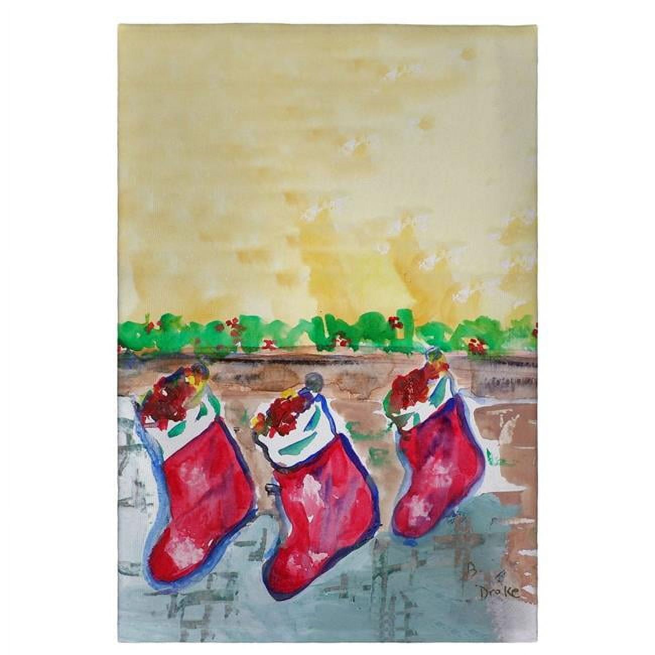 Gt279 Christmas Stockings Guest Towel - 20 X 20 In.