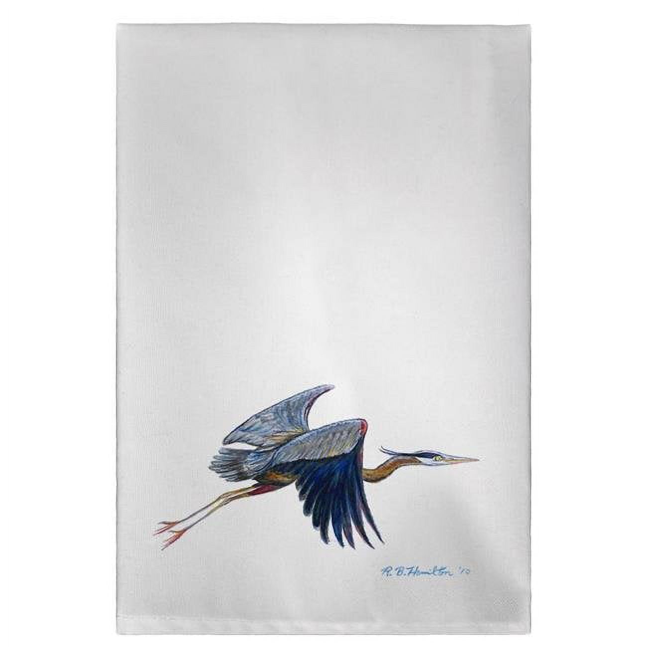 Gt327 Eddies Blue Heron Guest Towel - 20 X 20 In.