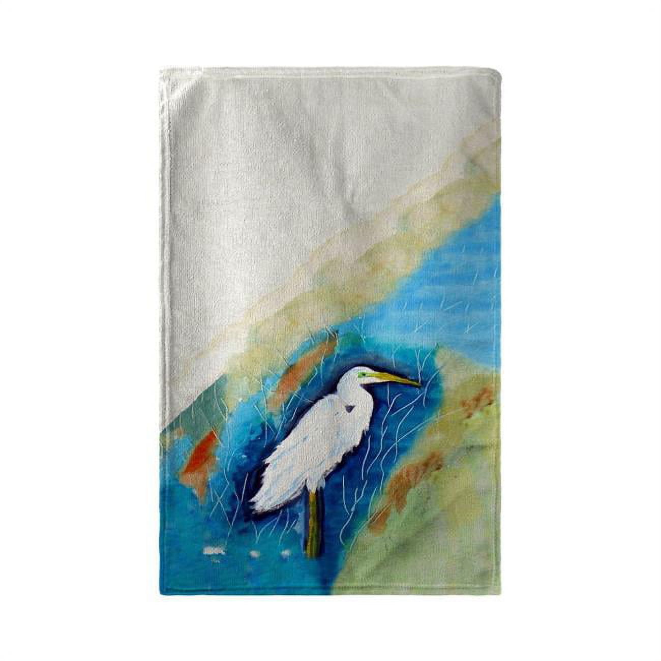 Bt399 30 X 50 In. Great Egret Right Beach Towel