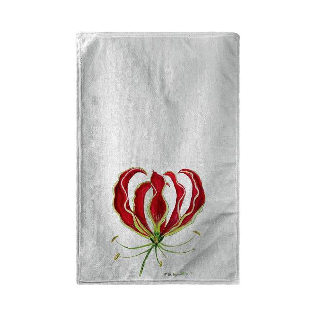 Bt482 30 X 50 In. Red Lily Beach Towel