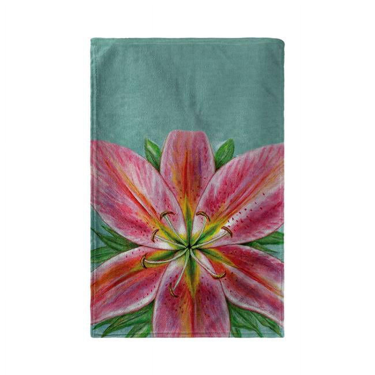 Bt701 30 X 50 In. Pink Lily Beach Towel