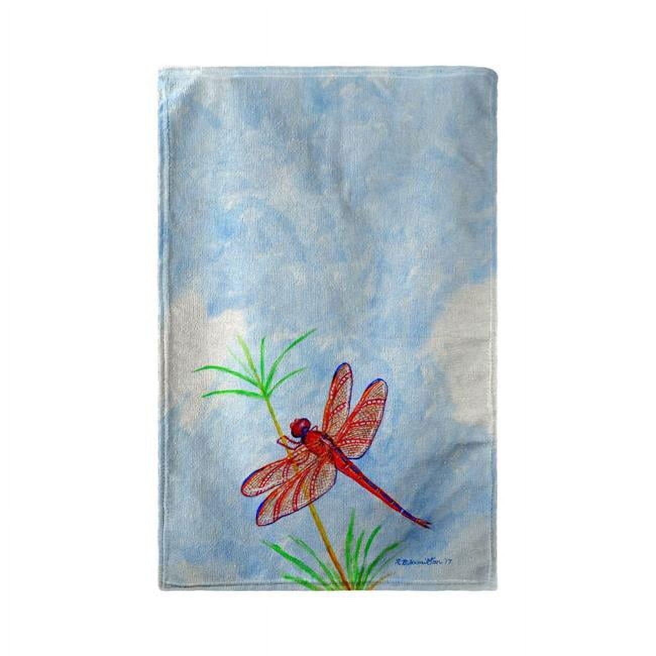 Bt773 30 X 50 In. Red Dragonfly Beach Towel