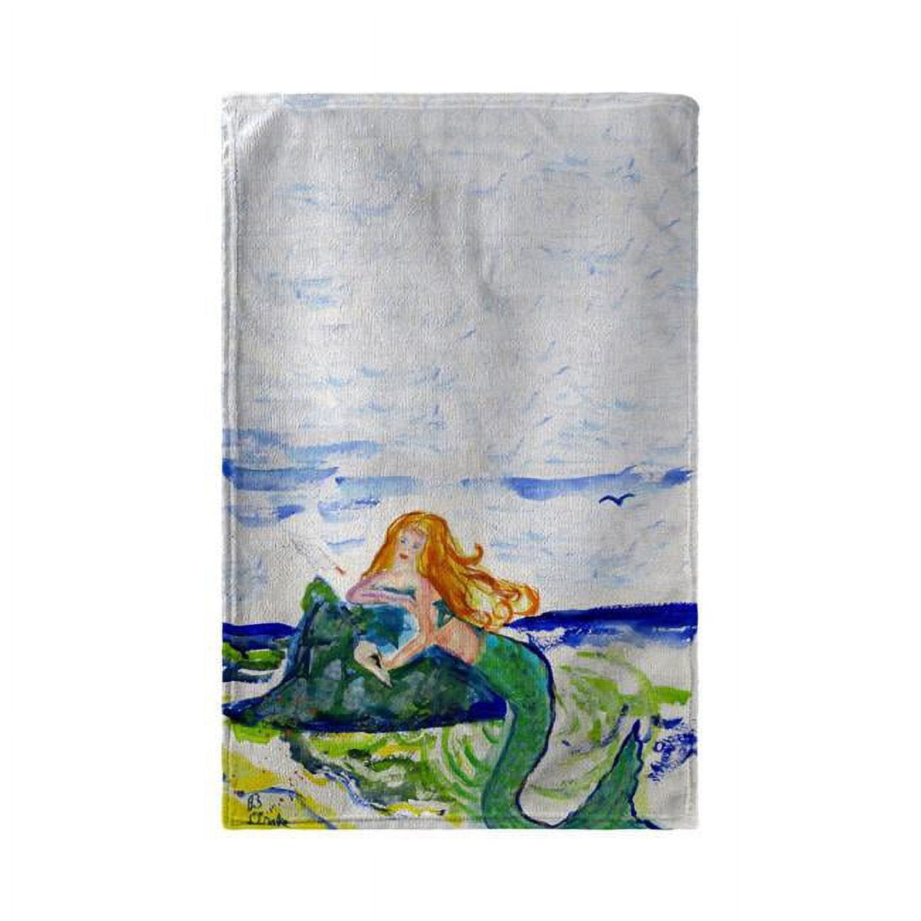 Bt805 30 X 50 In. Mermaid On Rock Beach Towel