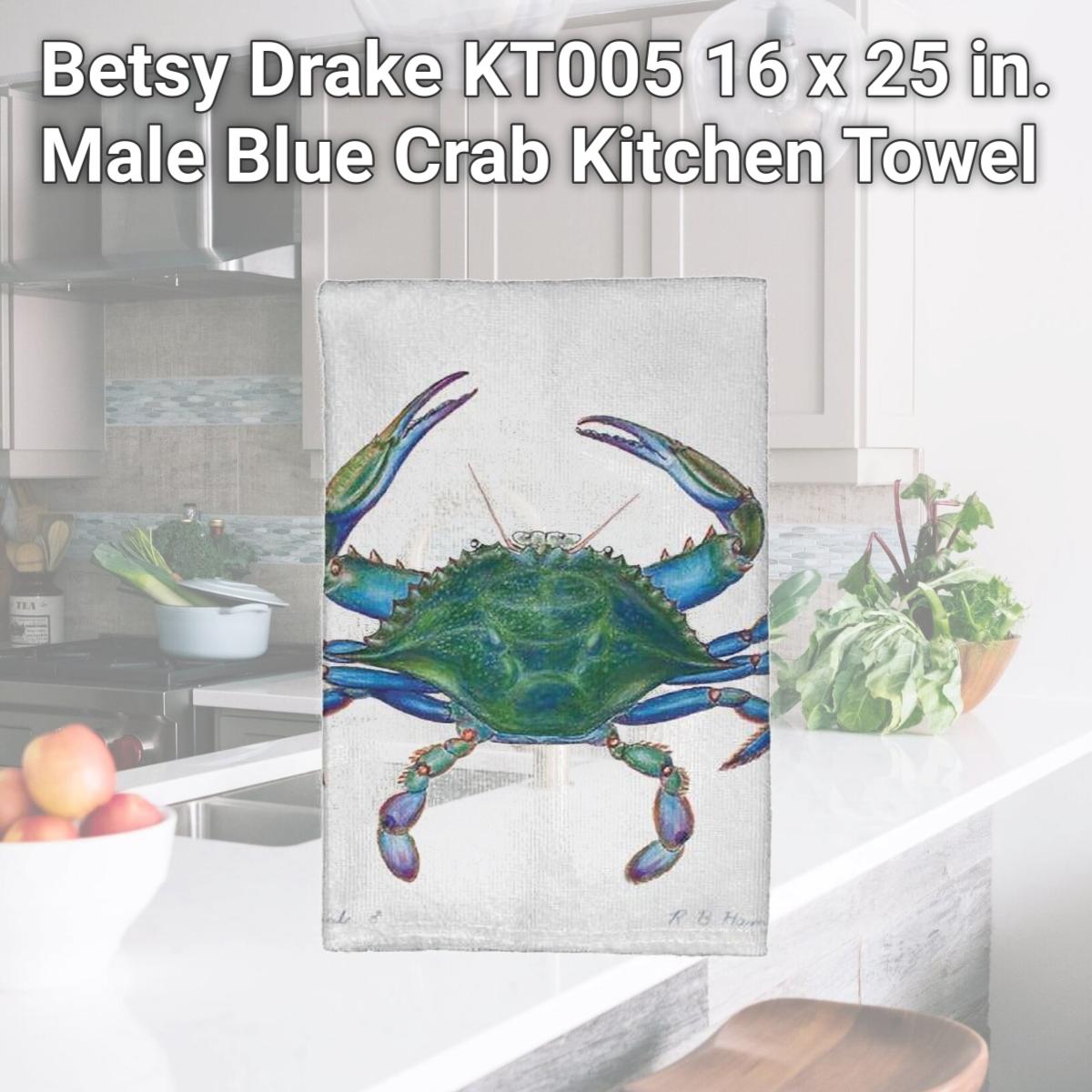 Picture of Betsy Drake KT005 16 x 25 in. Male Blue Crab Kitchen Towel