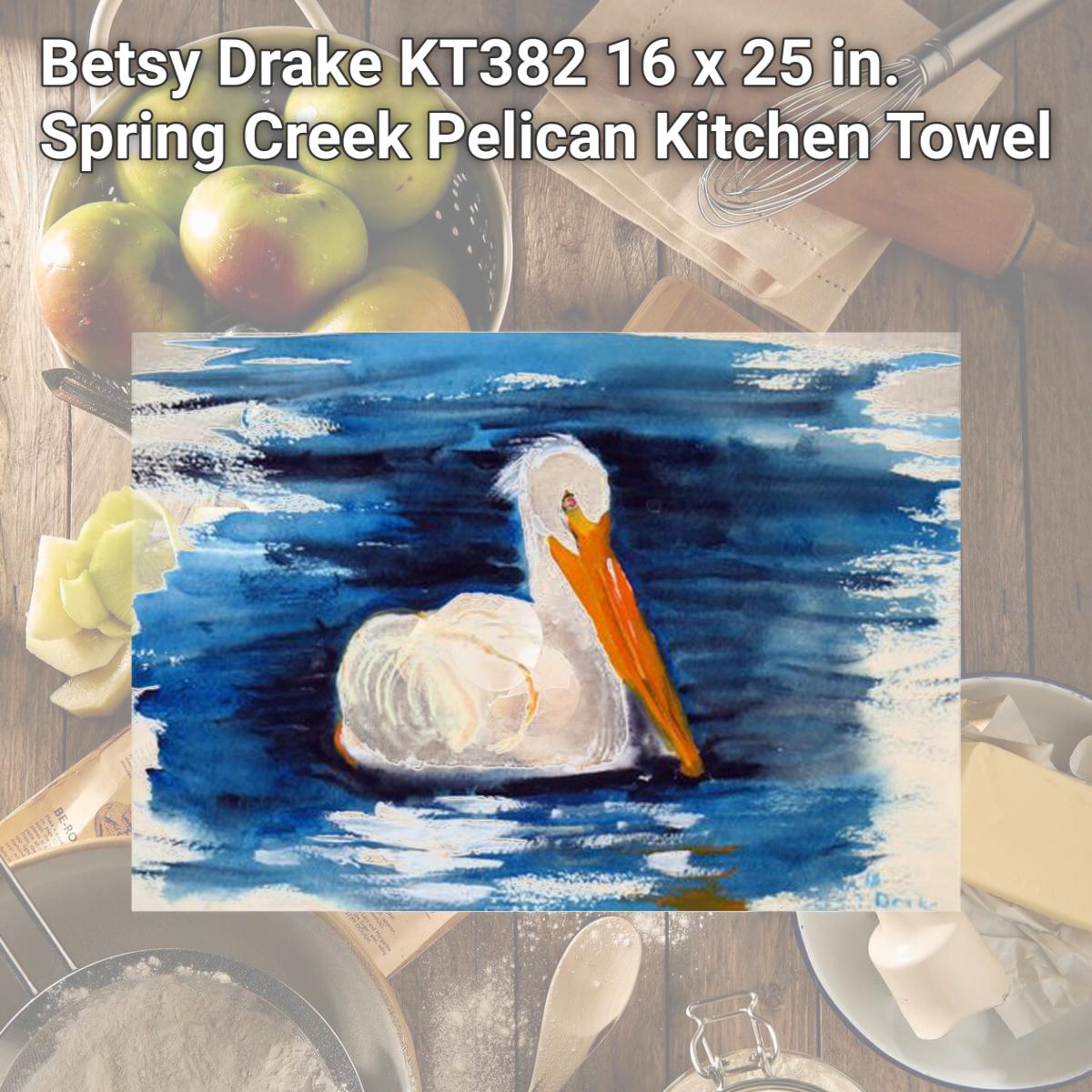 Picture of Betsy Drake KT382 16 x 25 in. Spring Creek Pelican Kitchen Towel