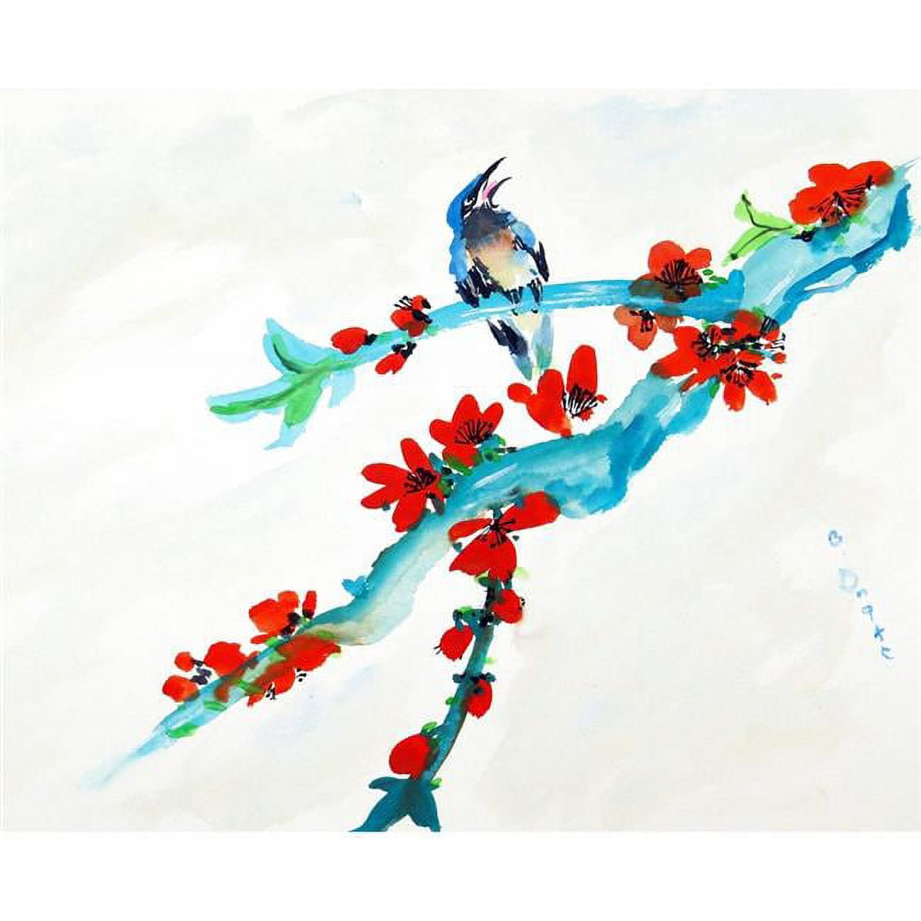 Tp657 24 X 30 In. Red Buds & Birds Outdoor Wall Hanging