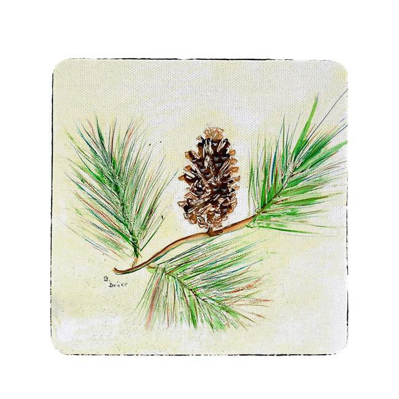 Ct161 4 X 4 In. Betsys Pine Cone Coaster - Set Of 4