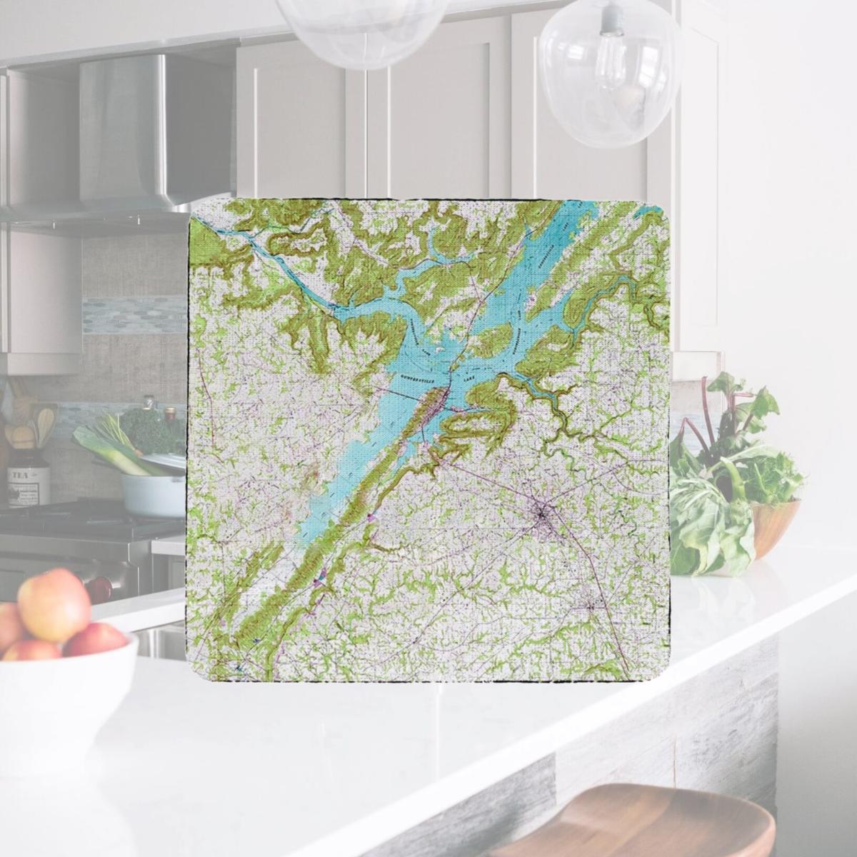 Picture of Betsy Drake CT611 4 x 4 in. Lake Guntersville, AL Nautical Map Coaster - Set of 4