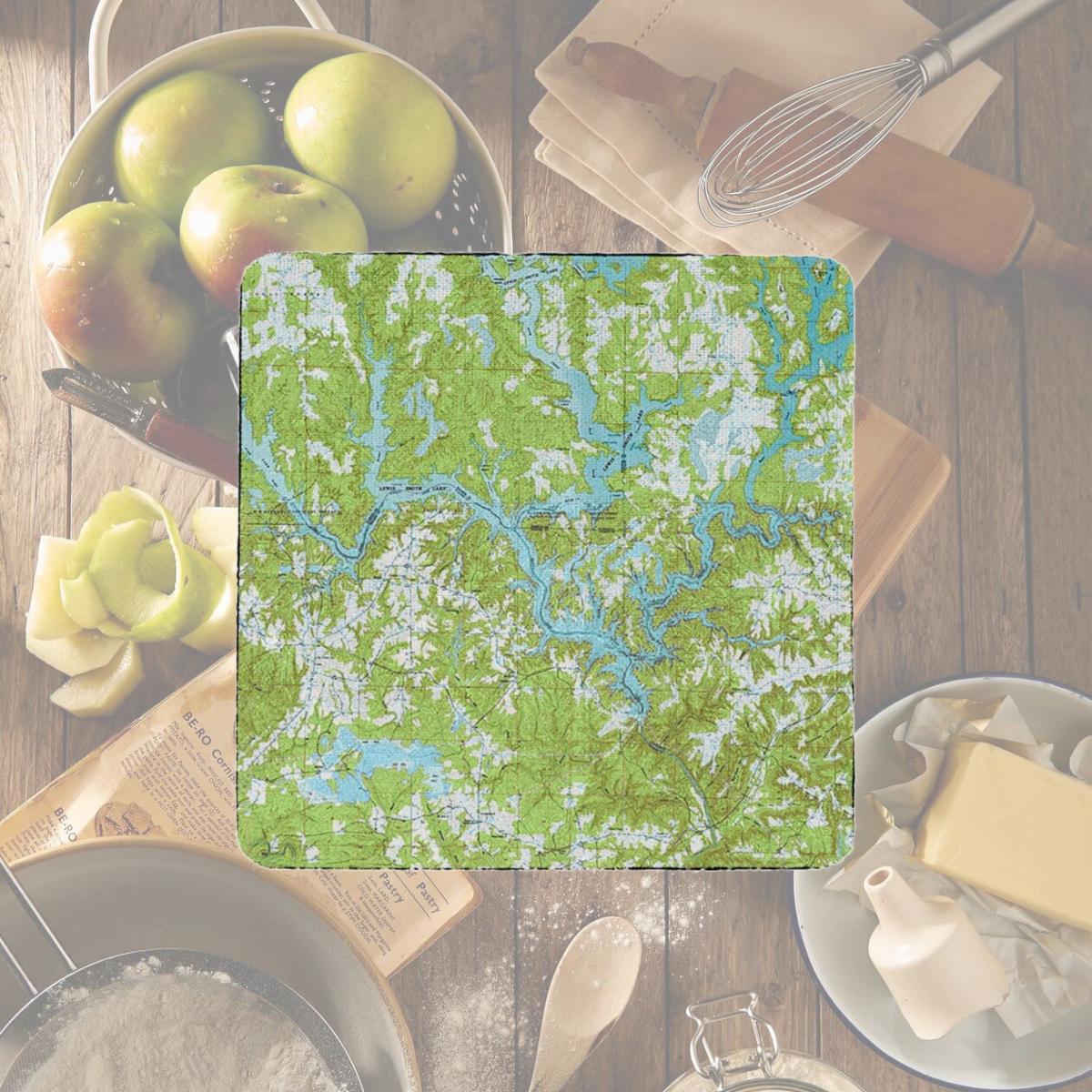 Picture of Betsy Drake CT612 4 x 4 in. Lewis Smith Lake, AL Nautical Map Coaster - Set of 4