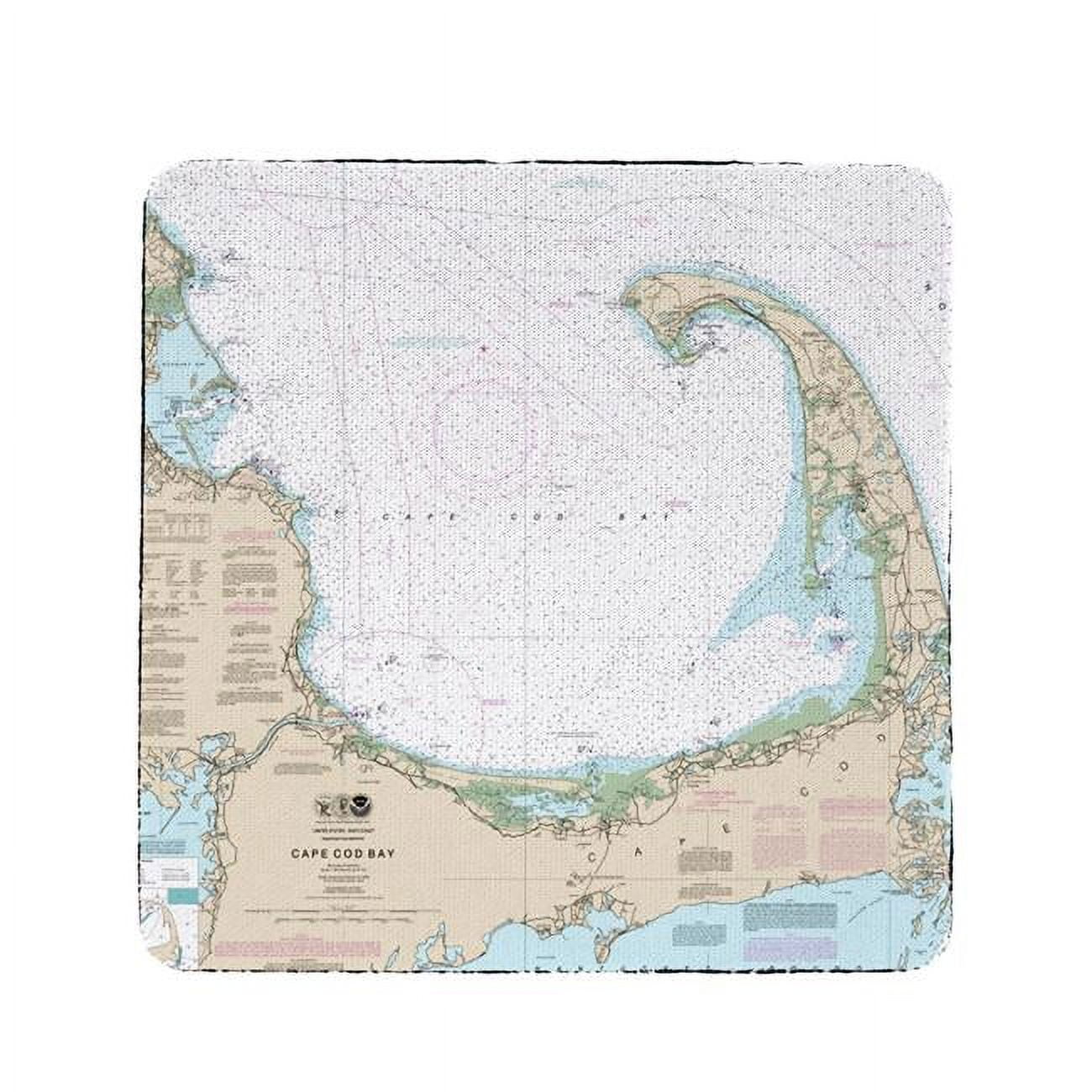 Ct13246 4 X 4 In. Cape Cod Bay, Ma Nautical Map Coaster - Set Of 4