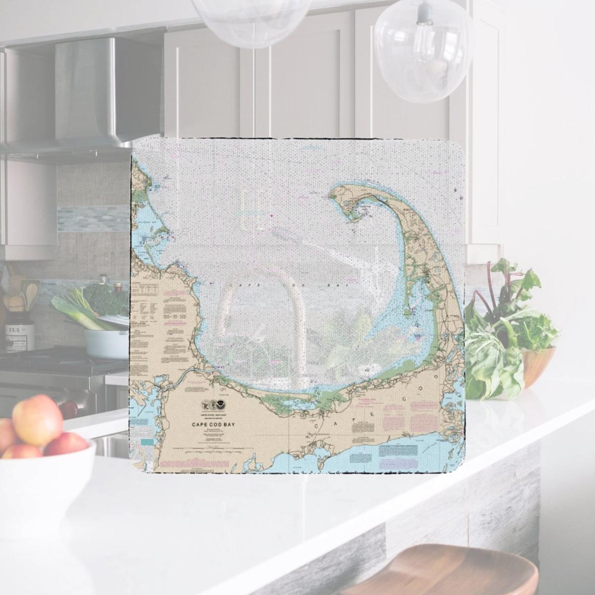 Picture of Betsy Drake CT13246 4 x 4 in. Cape Cod Bay, MA Nautical Map Coaster - Set of 4